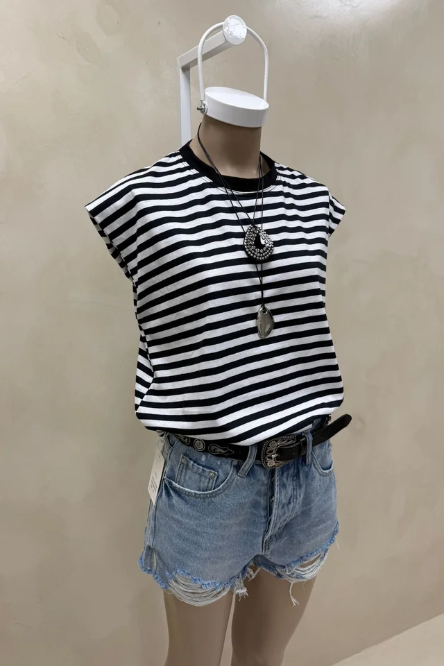 Remeron Over Sin Mangas Rayado