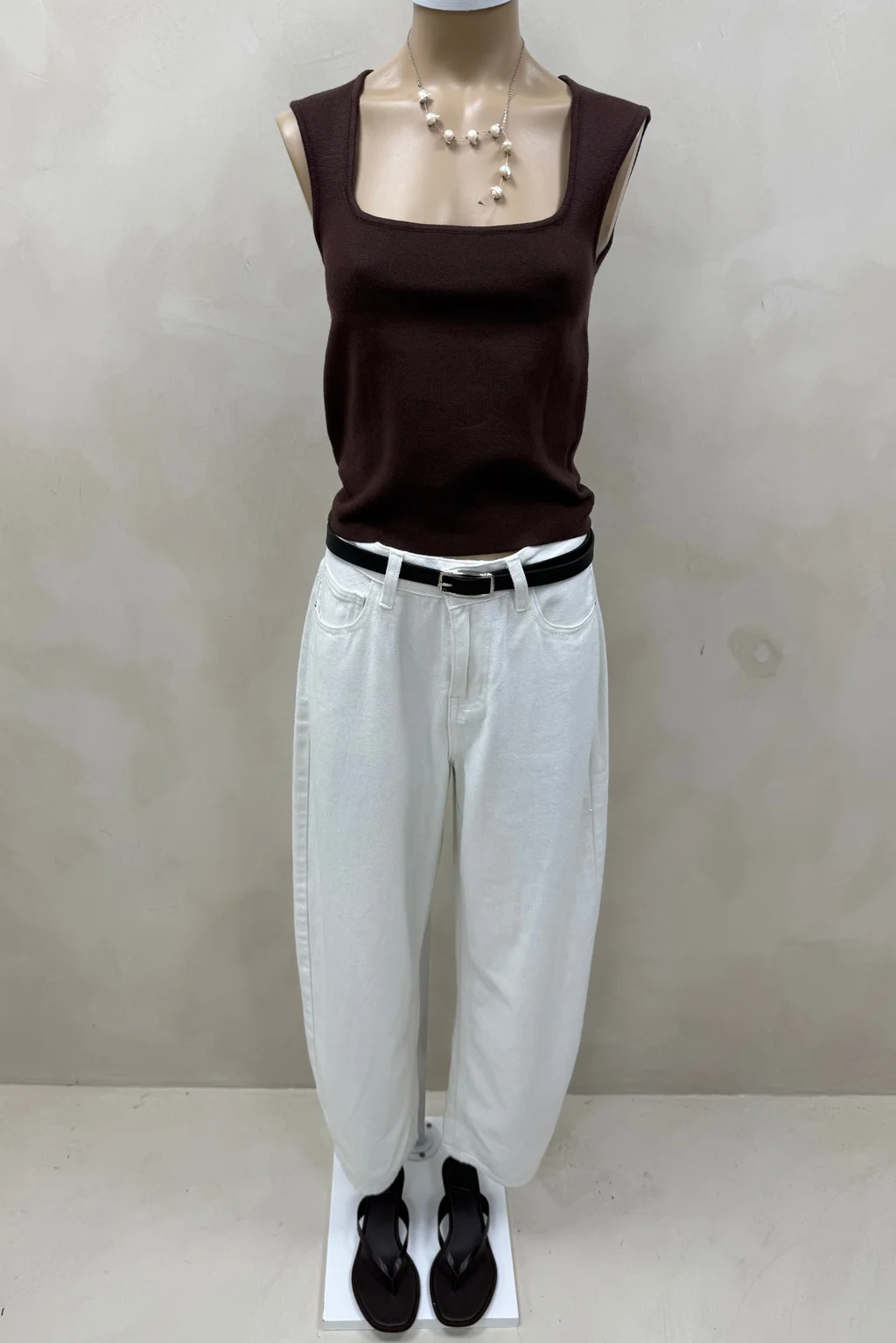 Top Tejido Con Escote Cuadrado - 0