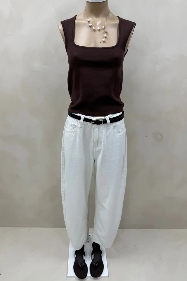 Top Tejido Con Escote Cuadrado