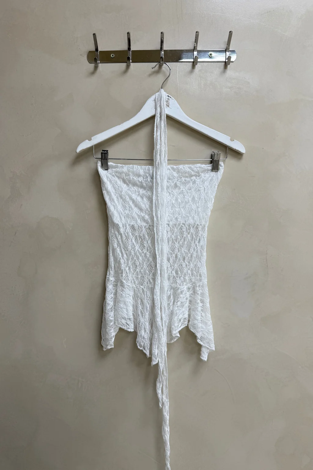 Top Encaje Strapless Volados - 1