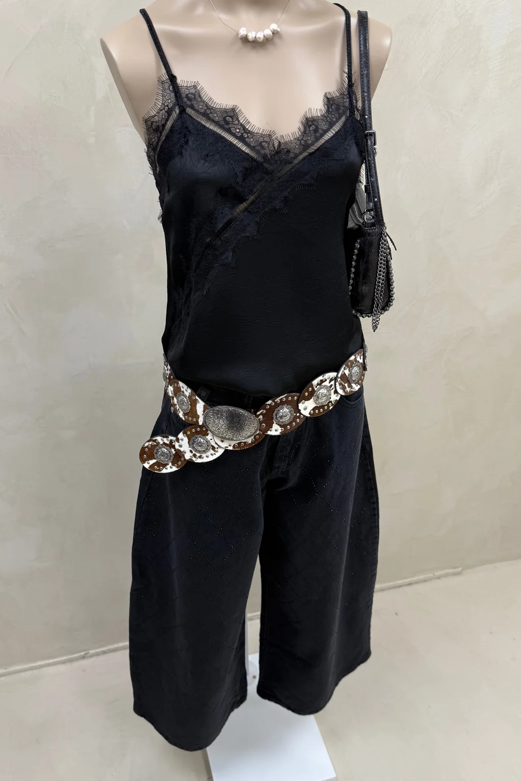 Jean Extra Wide Black Rombos - 0