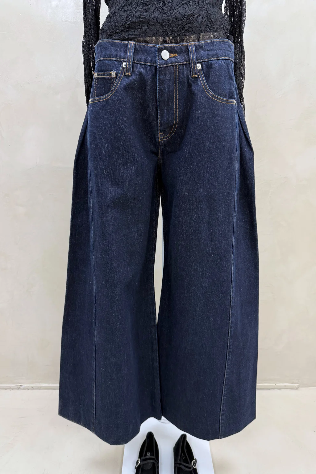 Jean Extra Wide Azul Pliegues - 1