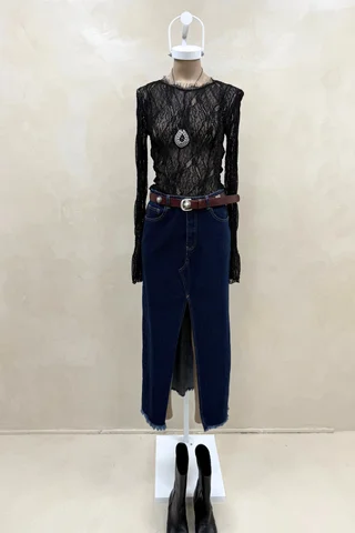 Falda Denim Azul - Vista 1