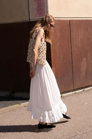 Falda Bambula Con Puntilla - Vista 2