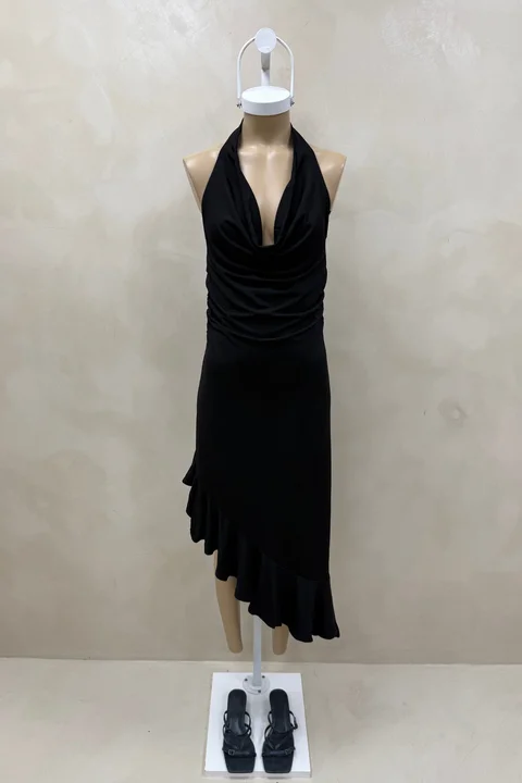 Vestido Irregular Con Volado