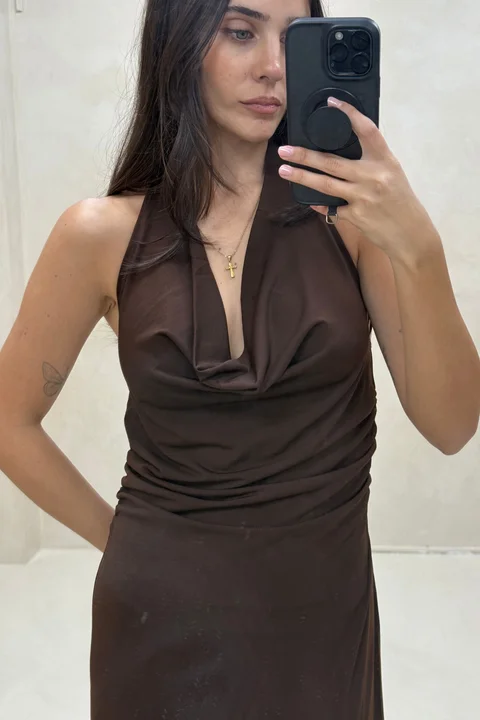 Vestido Irregular Con Volado