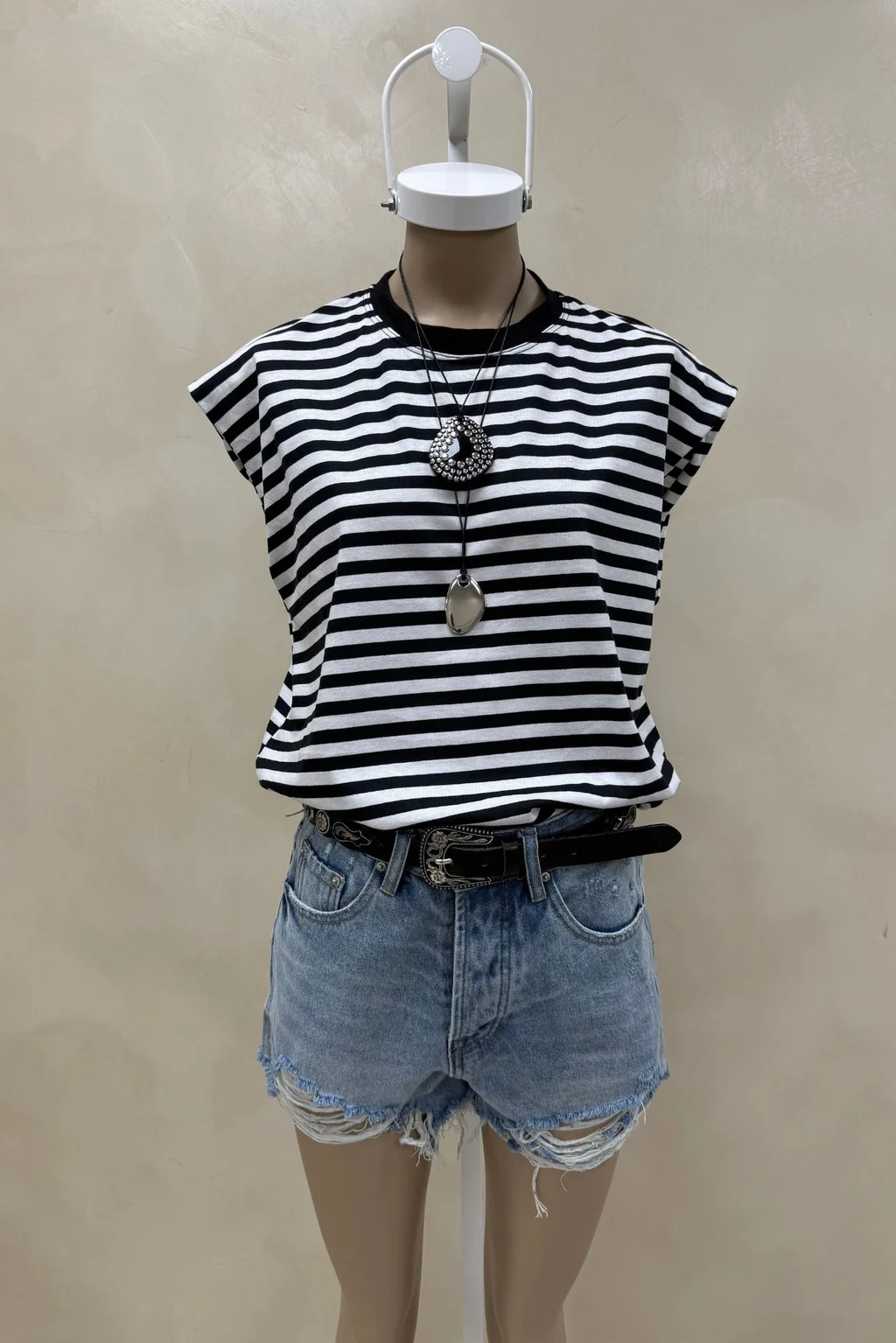 Remeron Over Sin Mangas Rayado - 1