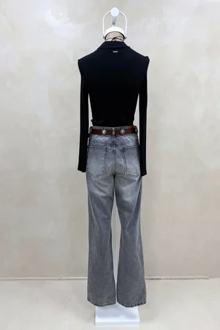 Jean Straight Full Cindy Black - Vista 4