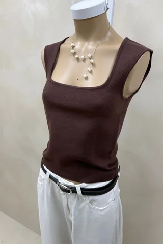 Top Tejido Con Escote Cuadrado - Vista 2