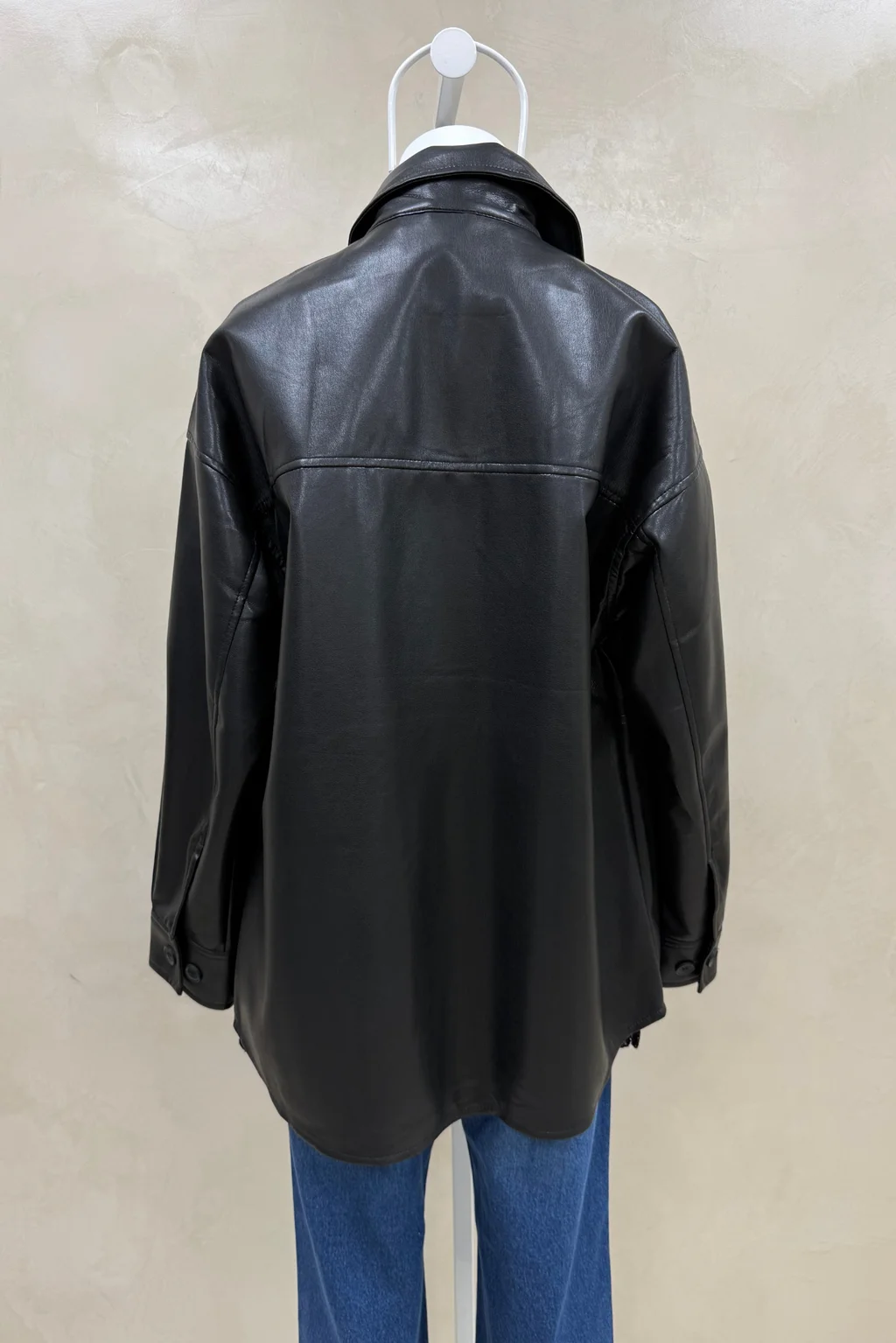 Camisa Over Eco Cuero - 3