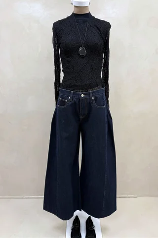 Jean Extra Wide Azul Pliegues - Vista 1