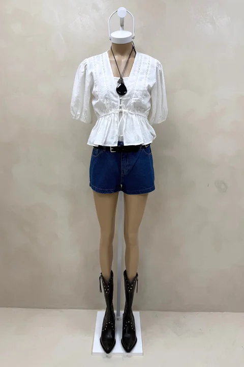 Short Tiro Bajo Azul