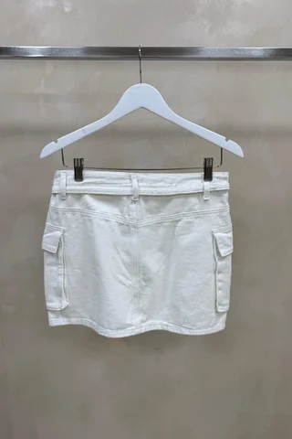 Falda Cargo Con Lazo Blanca - Vista 2