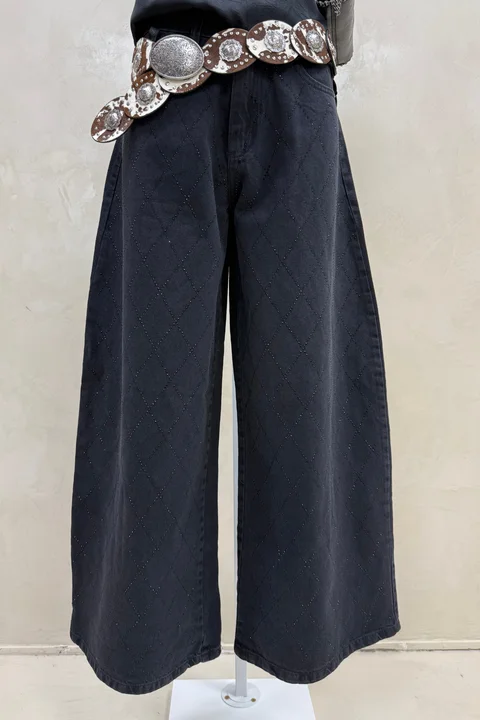 Jean Extra Wide Black Rombos
