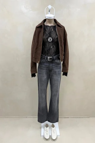 Jean Straight Full Black Ariel - Vista 1