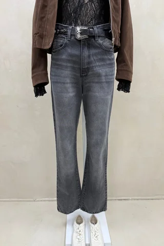 Jean Straight Full Black Ariel - Vista 2