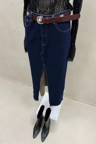 Falda Denim Azul - Vista 3