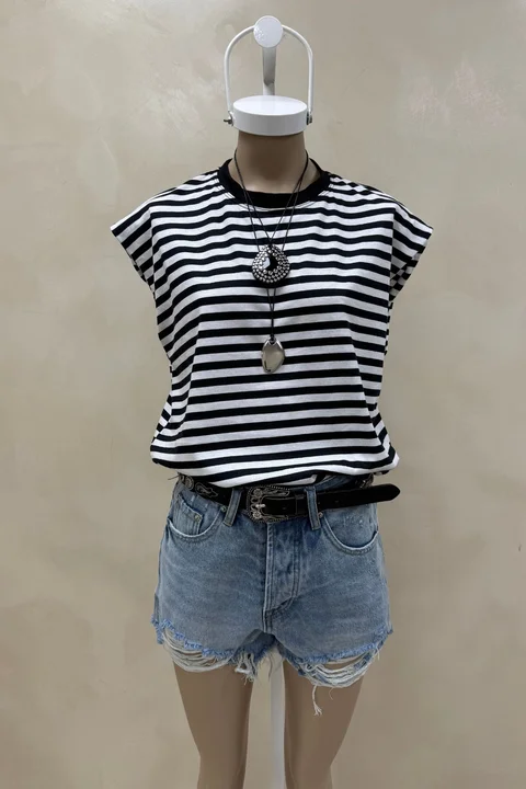 Remeron Over Sin Mangas Rayado