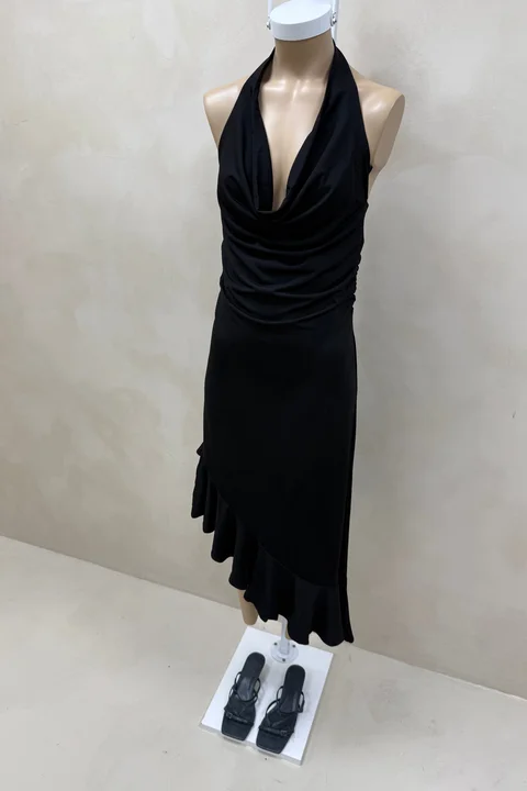 Vestido Irregular Con Volado