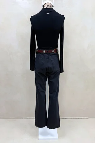 Jean Straight Full Black - Vista 5