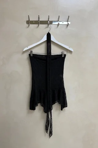 Top Encaje Strapless Volados - Vista 3