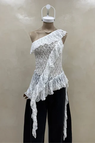 Top Encaje Volados Pico - Vista 2