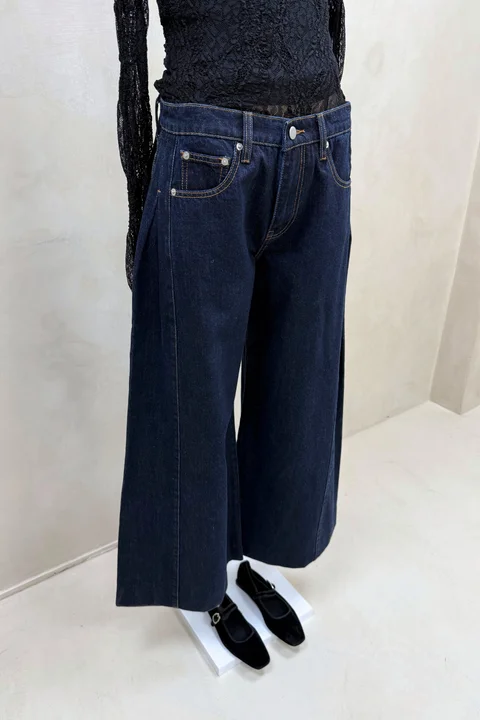 Jean Extra Wide Azul Pliegues