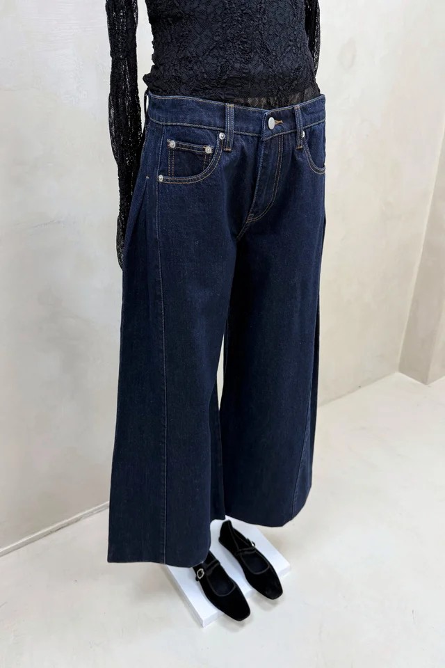 Jean Extra Wide Azul Pliegues