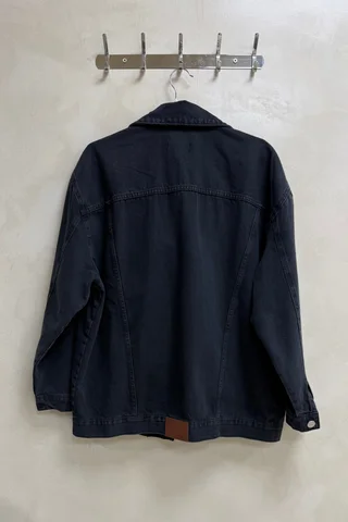 Campera Denim Recortes Black - Vista 3