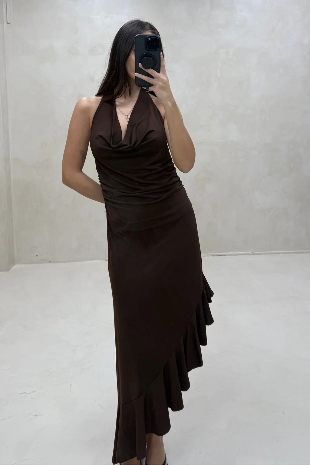 Vestido Irregular Con Volado - 0