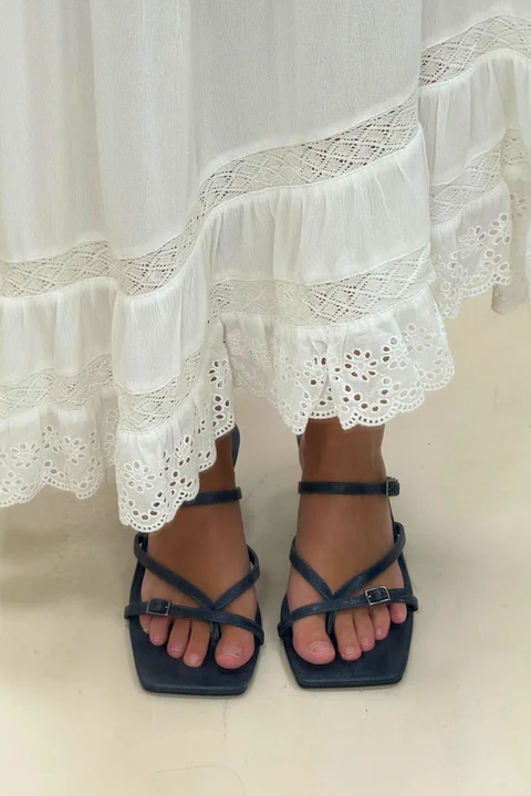 Falda Bambula Con Puntilla