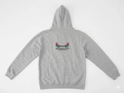 CAMPERA ALGODON BORDADA ADULTO CON CAPUCHA