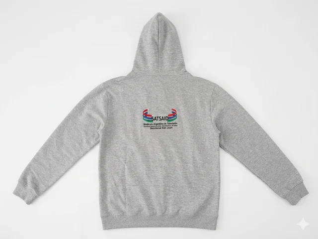 CAMPERA ALGODON BORDADA ADULTO CON CAPUCHA
