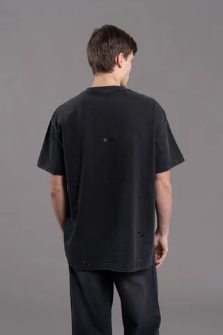 010 OVERSIZED VINTAGE  DESTROYED  BLACK  - Vista 2
