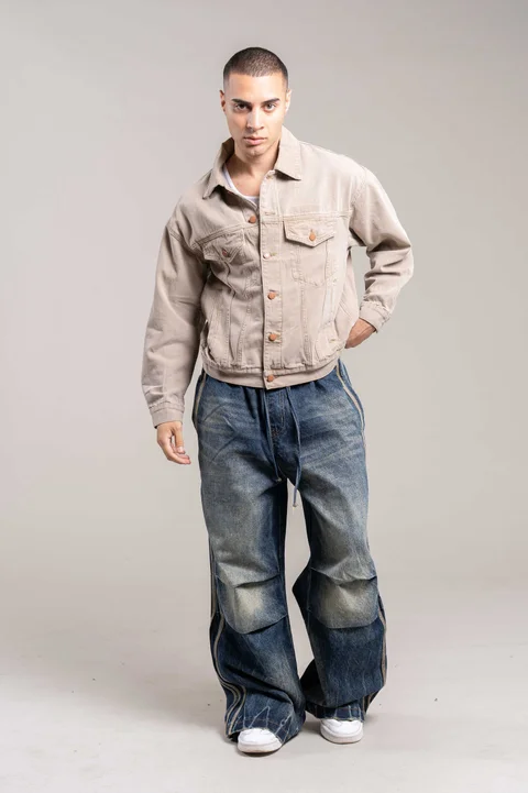 909c Campera Jeans beige