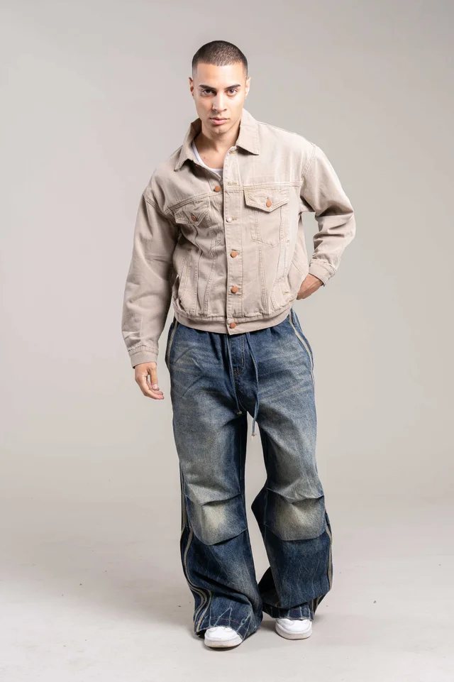 909c Campera Jeans beige