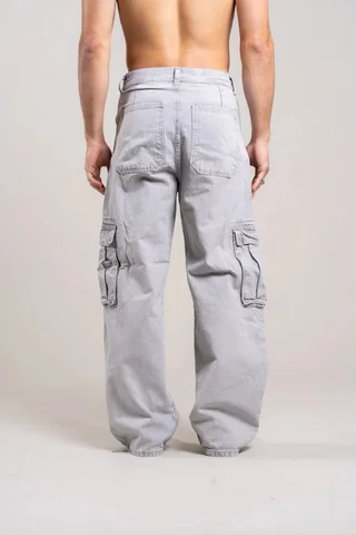308 Jean wide leg CARGO GREY - Vista 3
