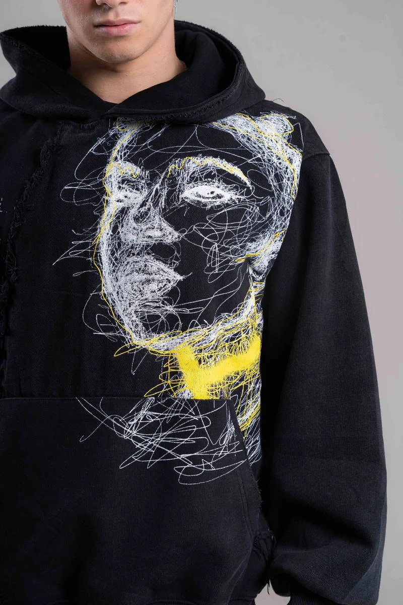 XZRN-09 BUZO BLACK ESTAMPADO