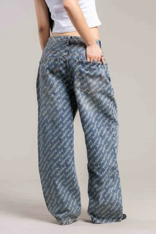 3816 Jeans Baggy  Unisex Diseño Laser - Vista 4