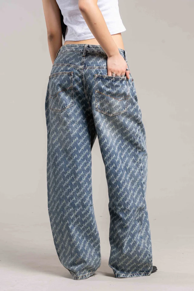 3816 Jeans Baggy  Unisex Diseño Laser