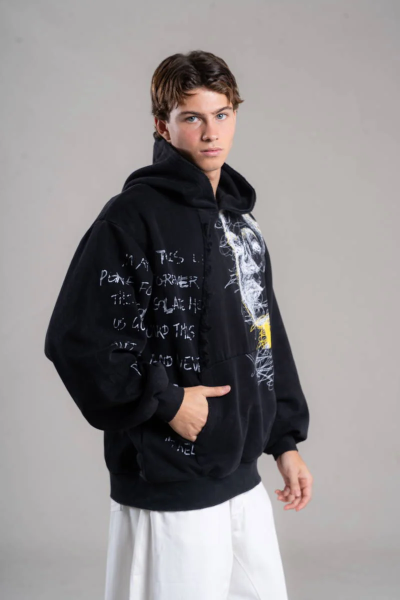 XZRN-09 BUZO BLACK ESTAMPADO