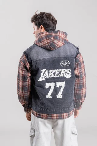 k25850 -black campera con piel - Vista 3