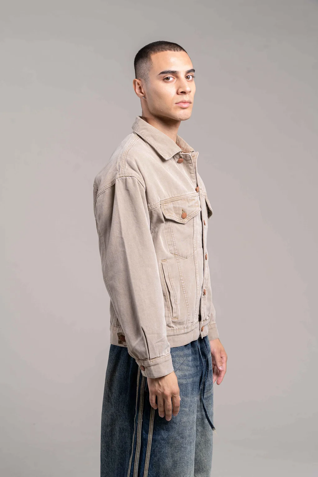 909c Campera Jeans beige