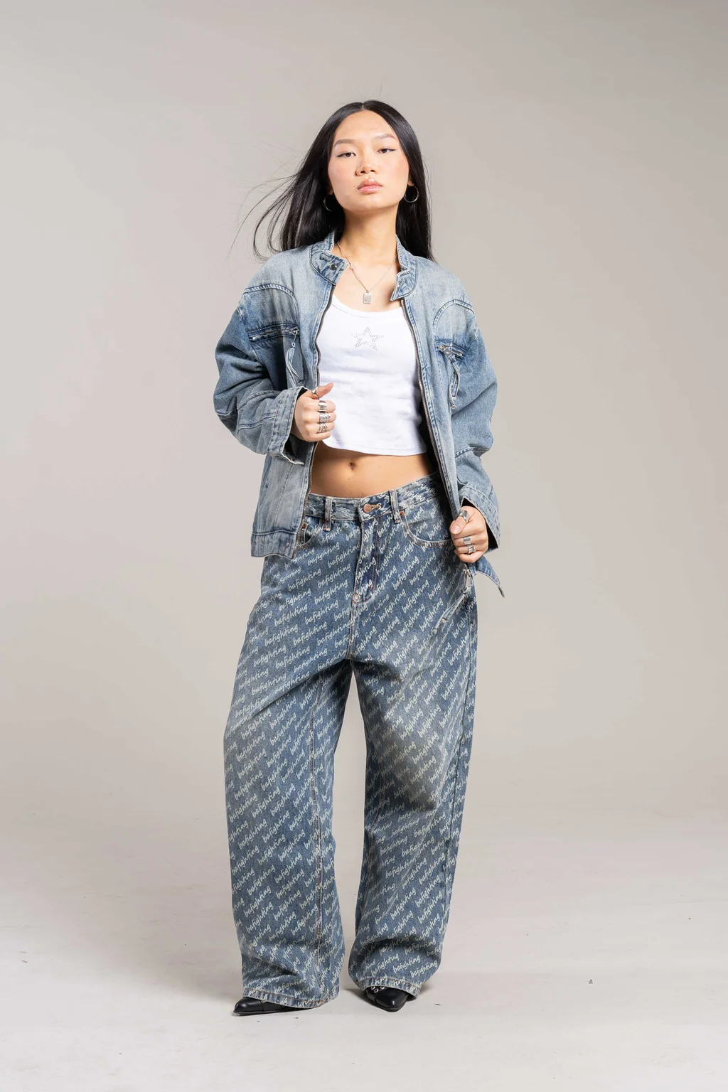 3816 Jeans Baggy  Unisex Diseño Laser