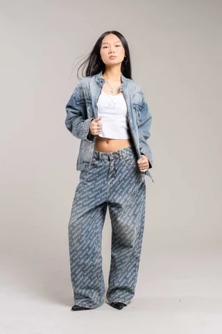 3816 Jeans Baggy  Unisex Diseño Laser - Vista 3