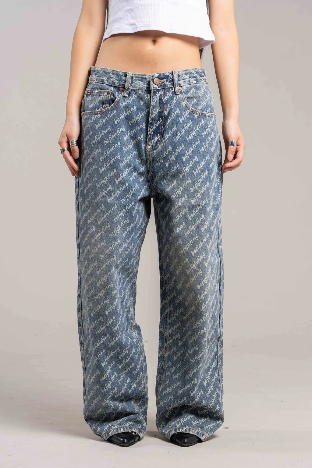 3816 Jeans Baggy  Unisex Diseño Laser