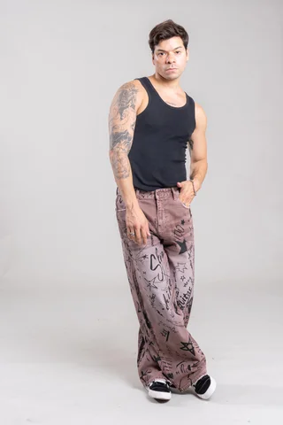 88062 JEANS PRINT BLACK  - Vista 3