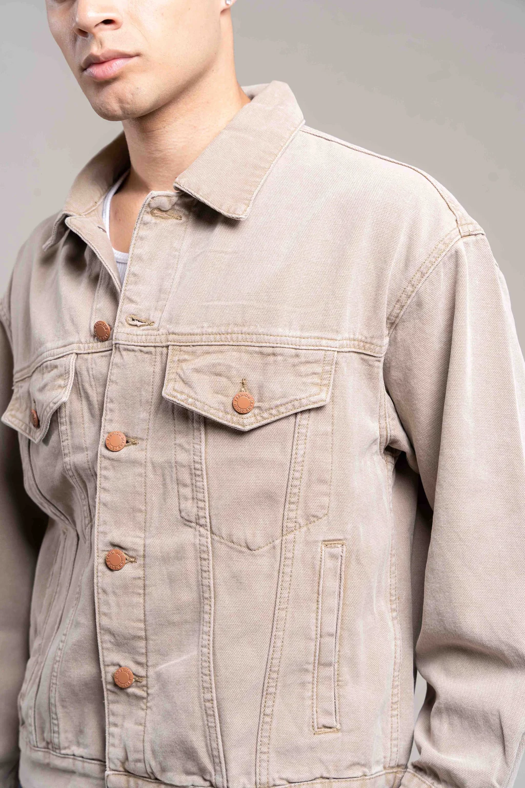 909c Campera Jeans beige
