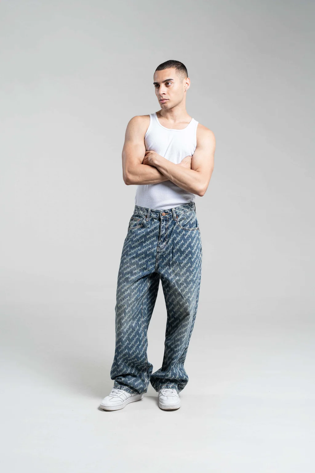 3816 Jeans Baggy  Unisex Diseño Laser