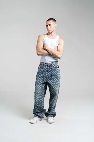 3816 Jeans Baggy  Unisex Diseño Laser - Vista 1